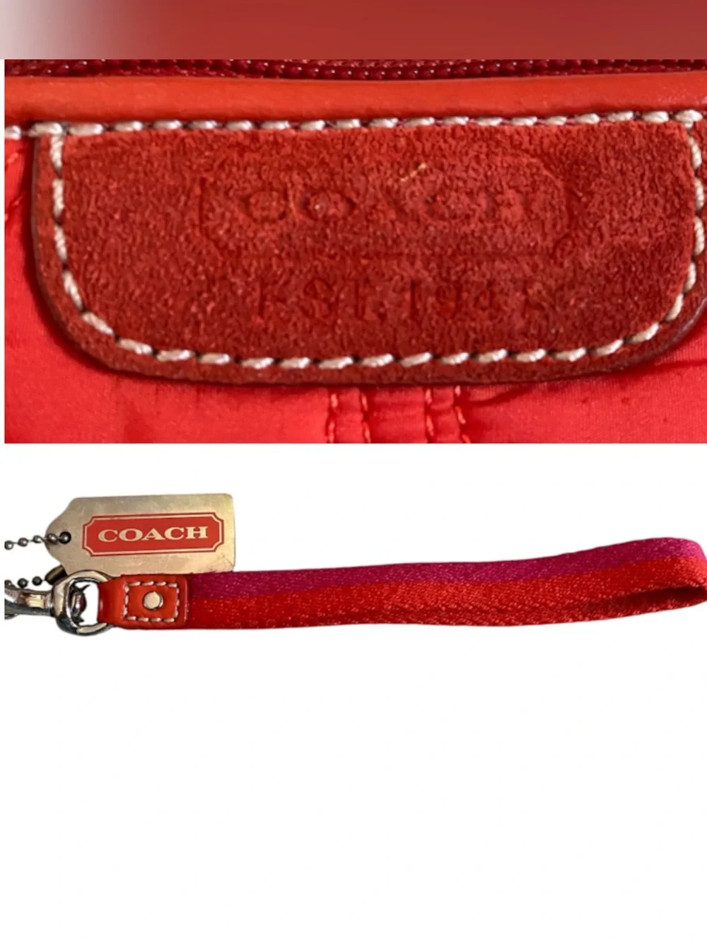 Coach quilted nylon zip around turnlock wristlet